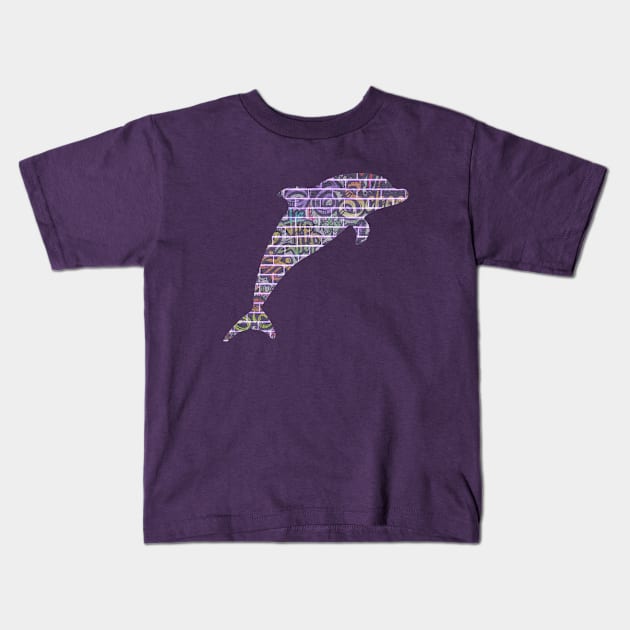 Graffiti Wall Dolphin Kids T-Shirt by KayBee Gift Shop